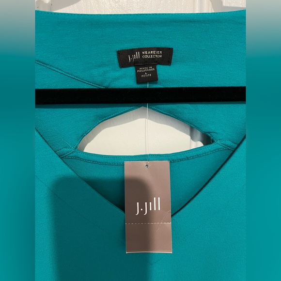J. Jill Wearever Collection Maxi Dress Stretch Teal Sz Large Petite Flowy NWT! - Picture 5 of 14